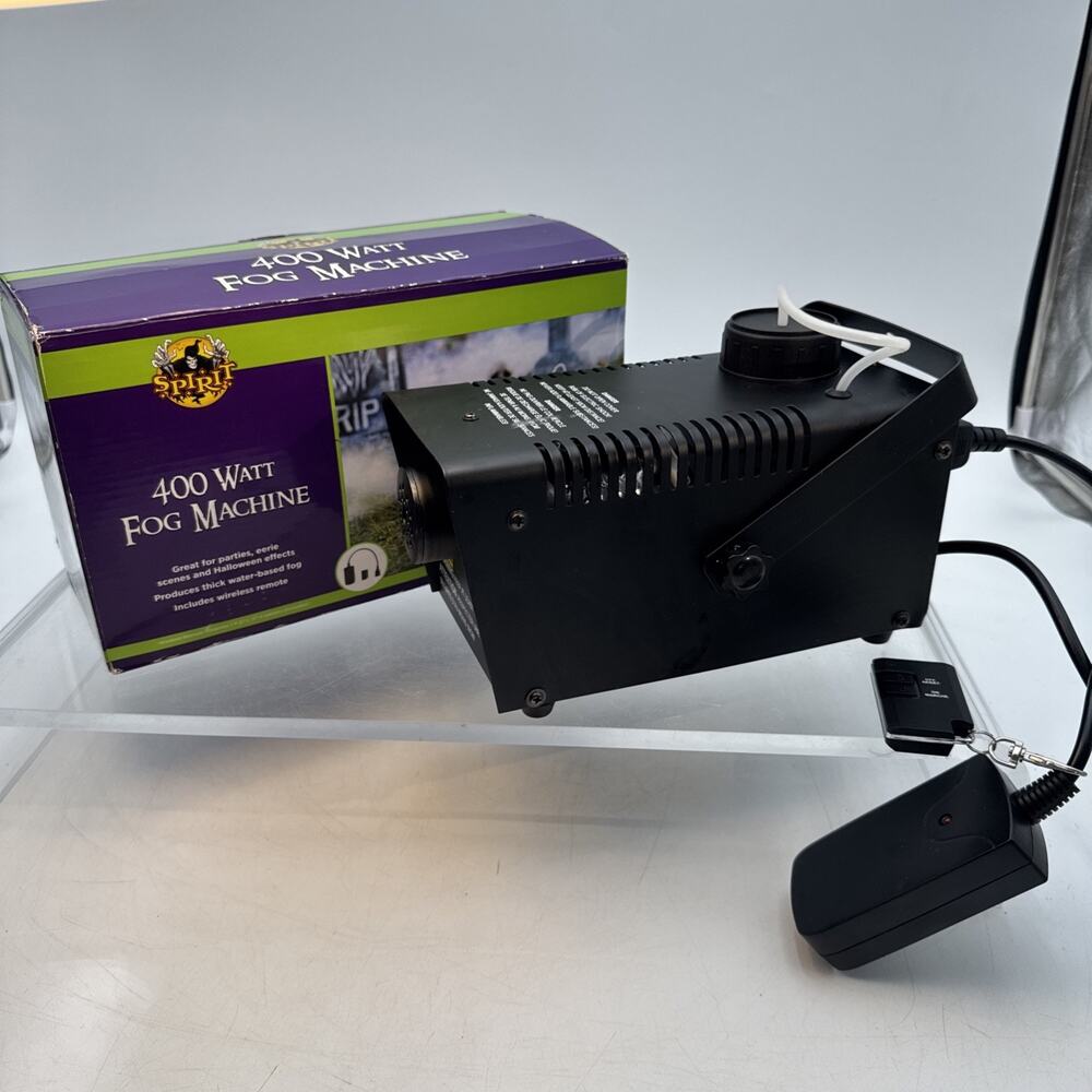 Spirit Halloween 400 Watt Fog Machine Black Coffin Skeleton Wireless Remote 400W